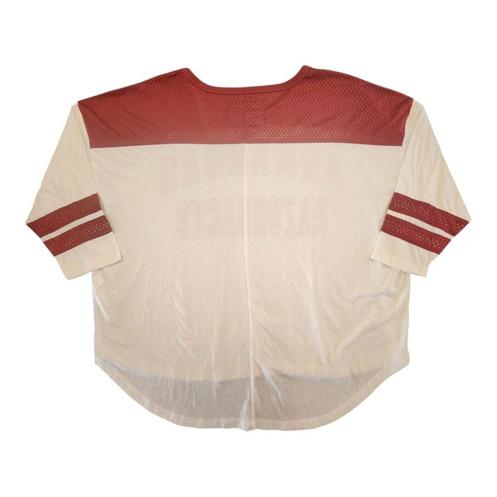 NWT G-iii 4her Jersey Arkansas Razorbacks Cream Red T-Shirt‎ Size Medium Shimmer - Picture 2 of 13